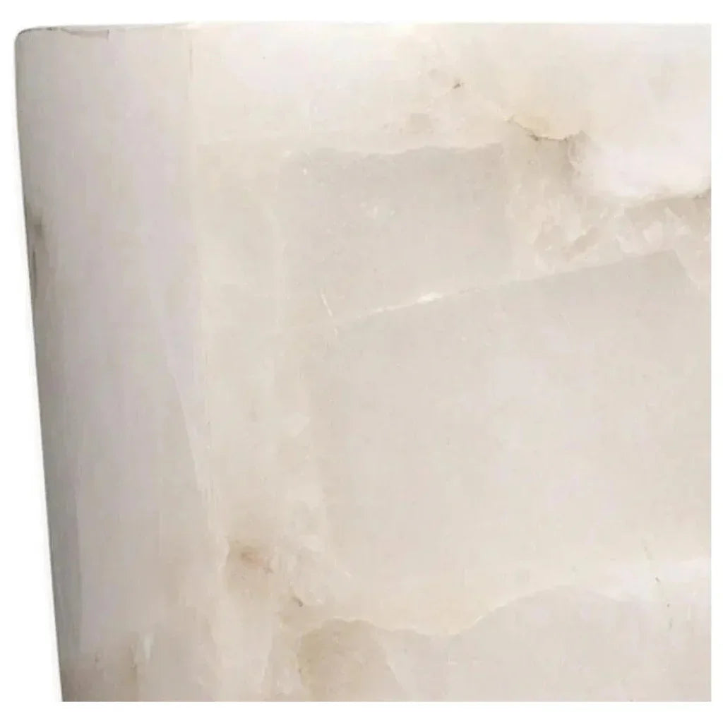 Jamie Young White Alabaster Borealis Tall Hexagon Wall Sconce