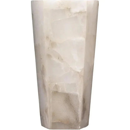 Jamie Young White Alabaster Borealis Tall Hexagon Wall Sconce