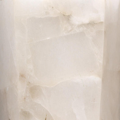 White Alabaster Borealis Tall Hexagon Wall Sconce Wall Sconces Sideboards and Things By Jamie Young