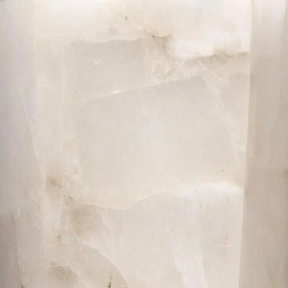 Jamie Young White Alabaster Borealis Tall Hexagon Wall Sconce