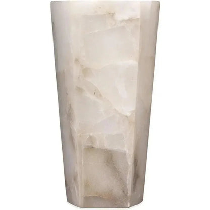 Jamie Young White Alabaster Borealis Tall Hexagon Wall Sconce