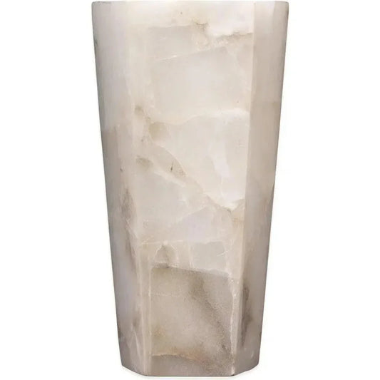 Jamie Young White Alabaster Borealis Tall Hexagon Wall Sconce