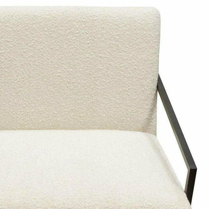 White Boucle Sherpa Slipper Chair with Black Metal Frame Club Chairs Sideboards and Things  By Diamond Sofa