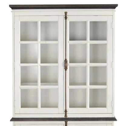 White Buffet and Hutch With Glass Doors Buffets Sideboards and Things By Sunny D