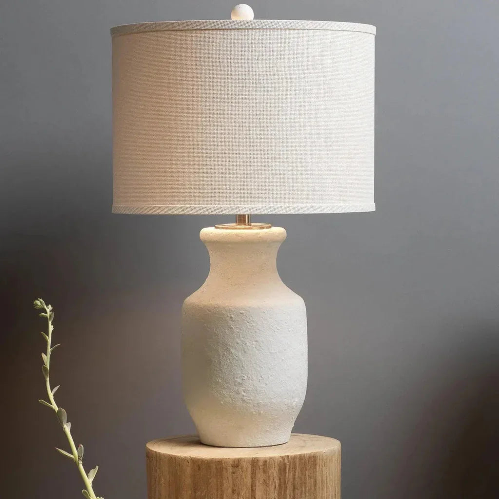White Cement Gilbert Table Lamp - LOOMLAN - Jamie Young - Table Lamps