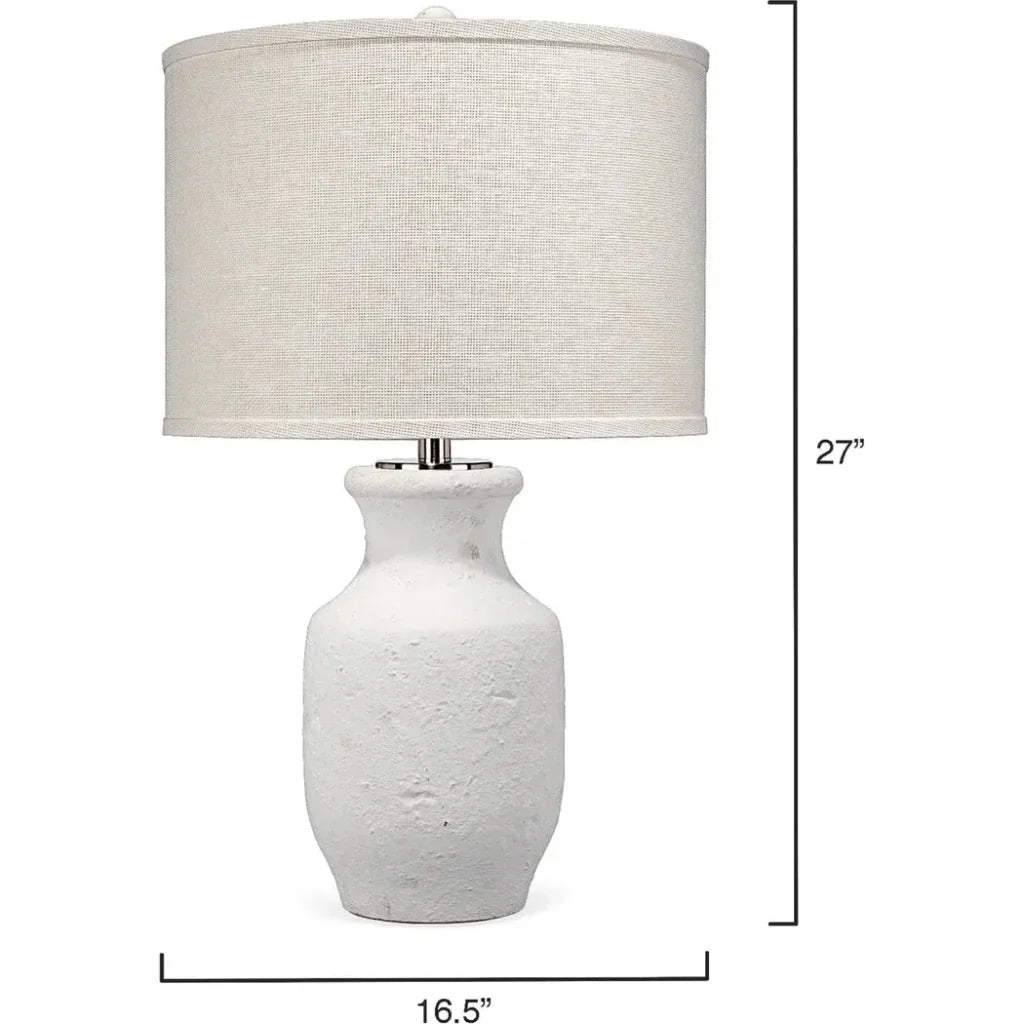 White Cement Gilbert Table Lamp - LOOMLAN - Jamie Young - Table Lamps