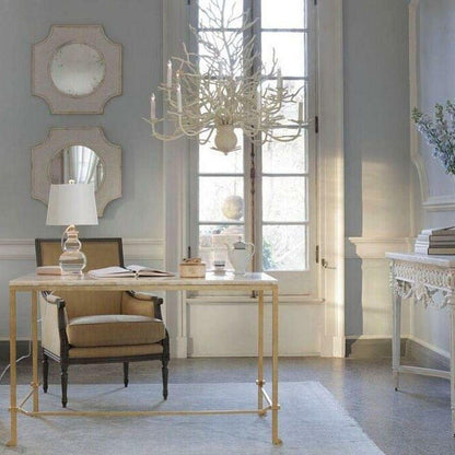 White Coral Natural Sand Seaward Large Chandelier Chandeliers Sideboards and Things By Currey & Co