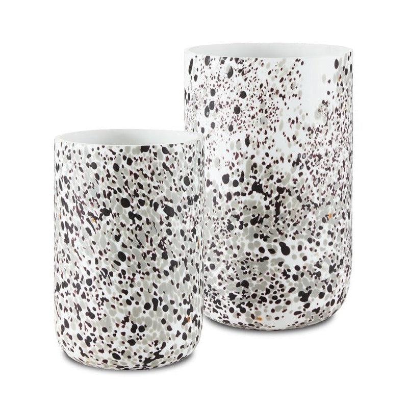 White Gray Pari White Confetti Vase Set of 2 Vases & Jars Sideboards and Things By Currey & Co