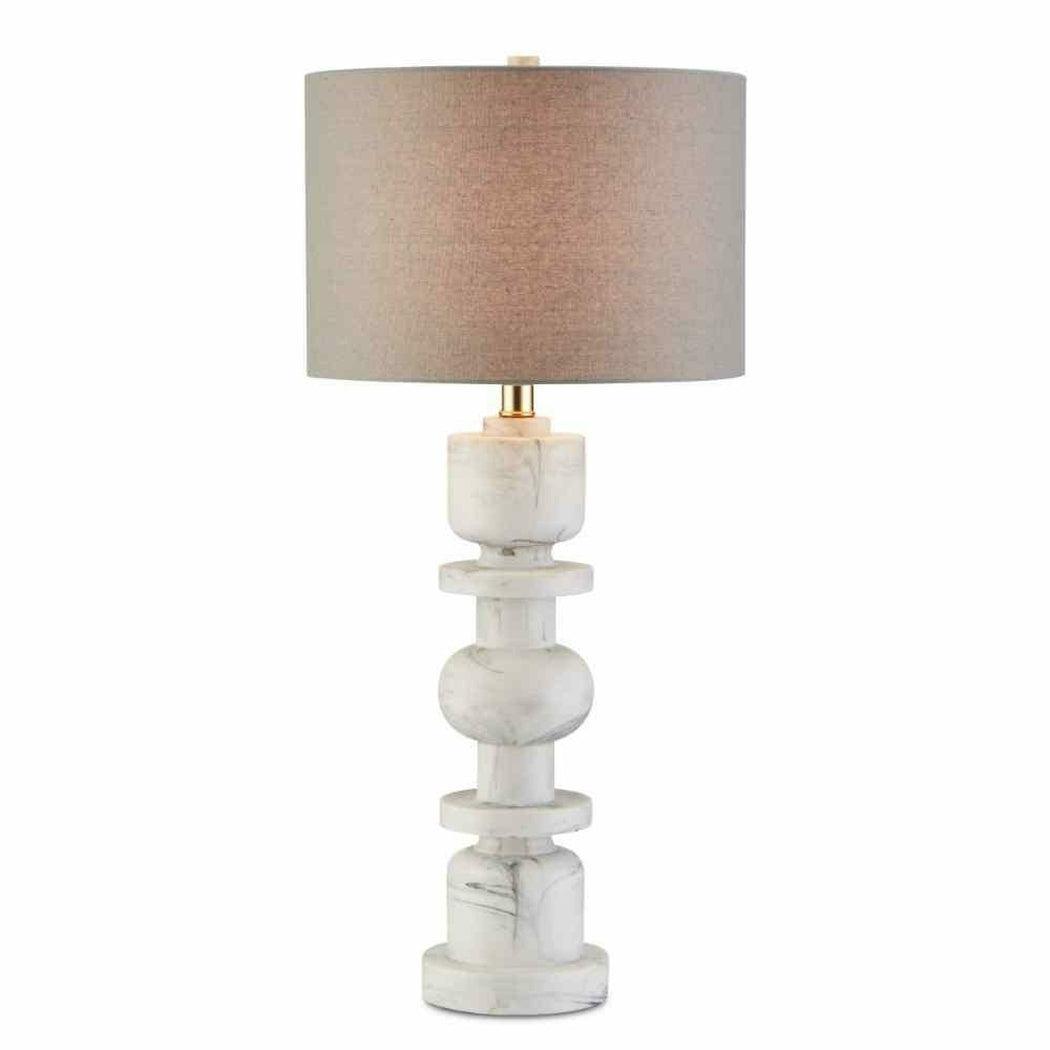 White Gray Sasha White Table Lamp Table Lamps Sideboards and Things By Currey & Co