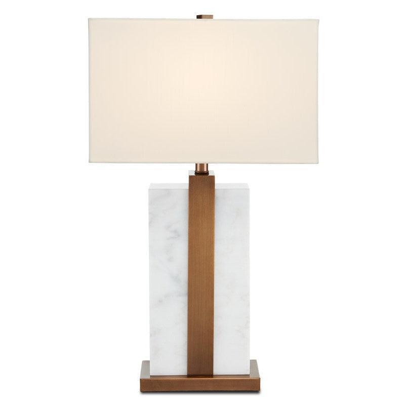 White Marble Antique Brass Catriona Table Lamp Table Lamps Sideboards and Things By Currey & Co