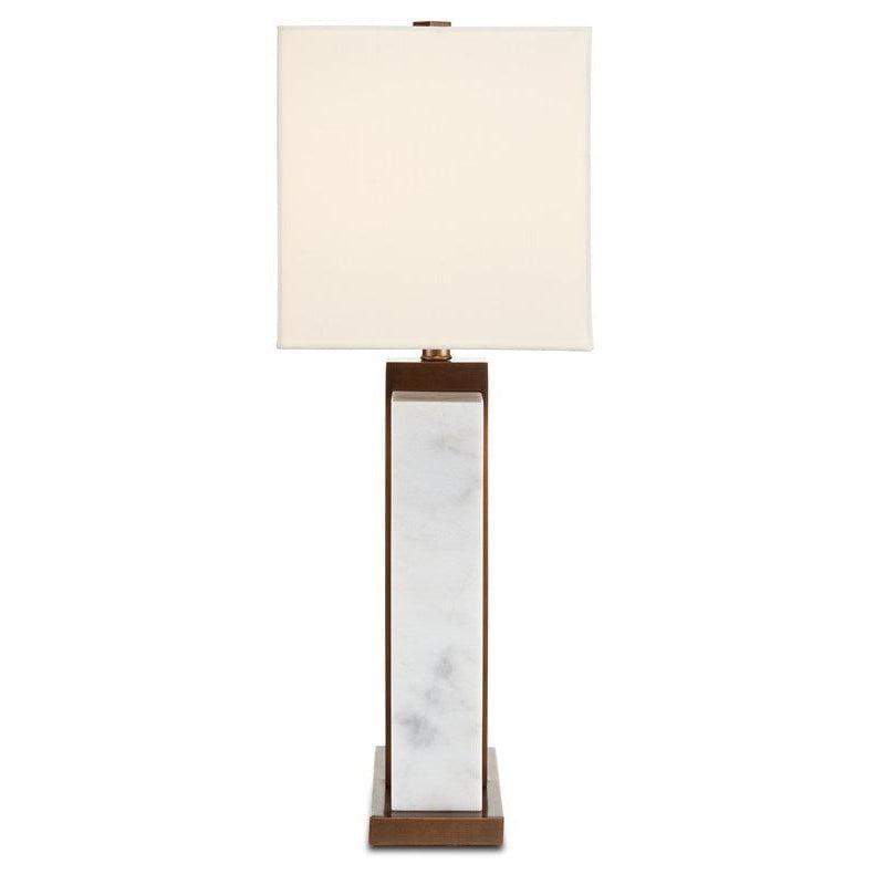 White Marble Antique Brass Catriona Table Lamp Table Lamps Sideboards and Things By Currey & Co