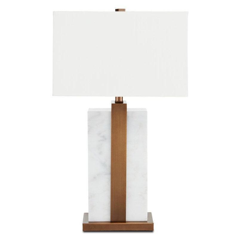 White Marble Antique Brass Catriona Table Lamp Table Lamps Sideboards and Things By Currey & Co