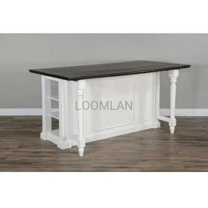 White Modern Kitchen Island Bar Table - LOOMLAN - Sunny D - Bar Tables