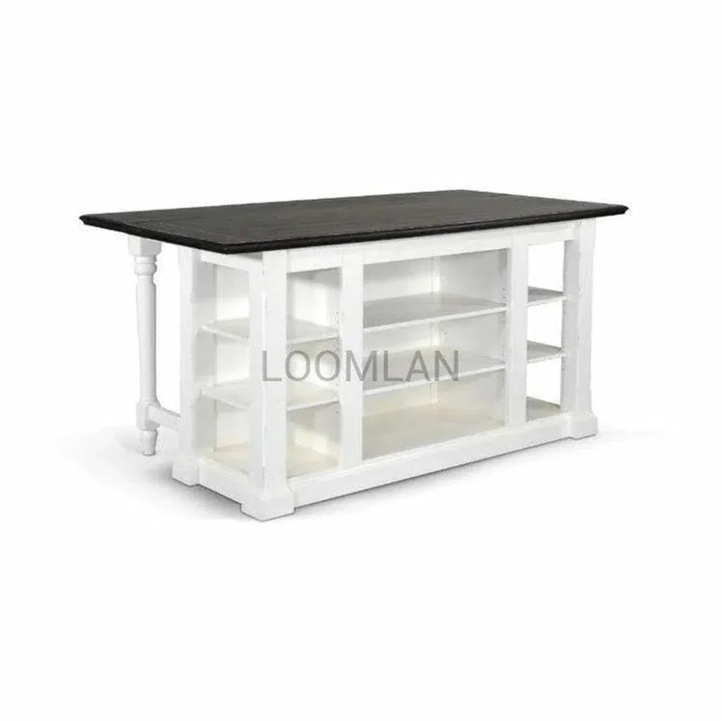 White Modern Kitchen Island Bar Table - LOOMLAN - Sunny D - Bar Tables