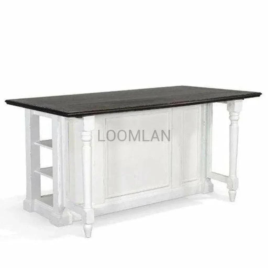 White Modern Kitchen Island Bar Table - LOOMLAN - Sunny D - Bar Tables