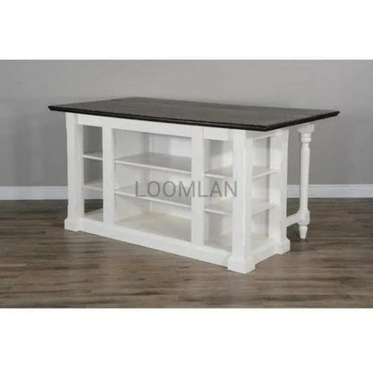 White Modern Kitchen Island Bar Table - LOOMLAN - Sunny D - Bar Tables