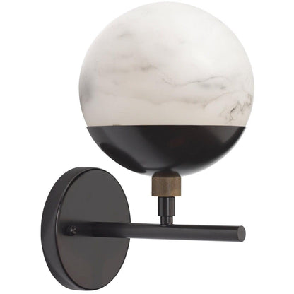 White Oil Rubbed Bronze Faux Alabaster Metro Wall Sconce Wall Sconces Sideboards and Things By Jamie Young