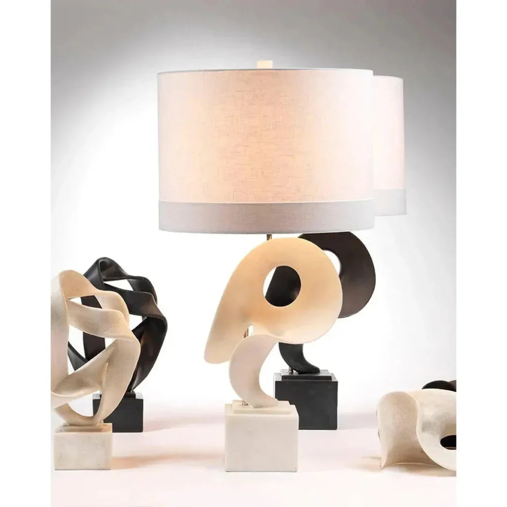 Jamie Young White Polyresin Obscure Table Lamp