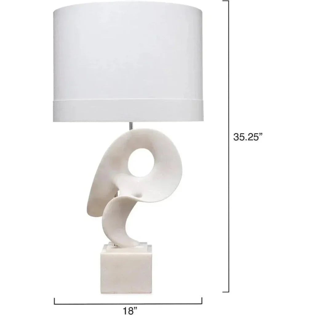 Jamie Young White Polyresin Obscure Table Lamp