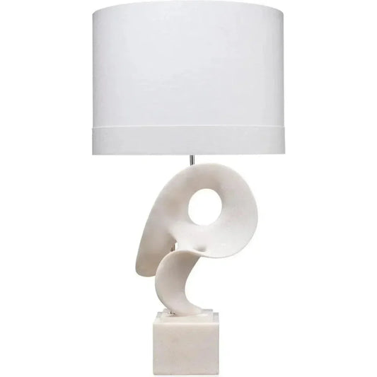 Jamie Young White Polyresin Obscure Table Lamp
