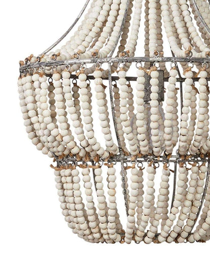 White Wood Beads Blanca Chandelier Chandeliers Sideboards and Things By Jamie Young