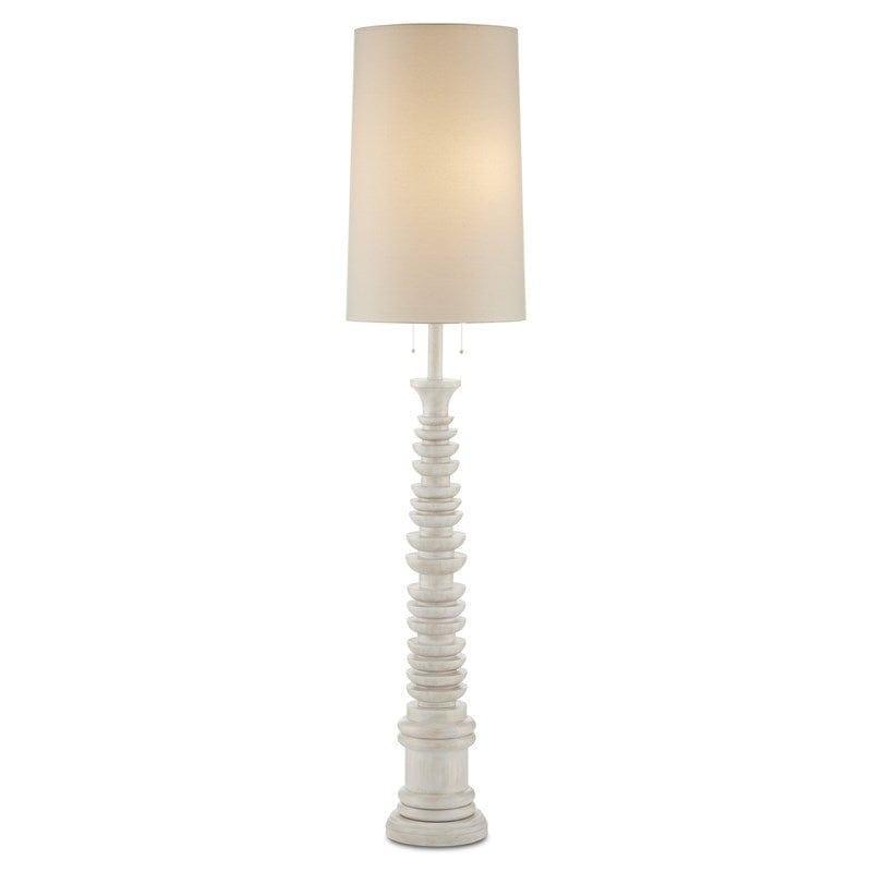 Whitewash Malayan White Floor Lamp Marjorie Skouras Collection Floor Lamps Sideboards and Things By Currey & Co