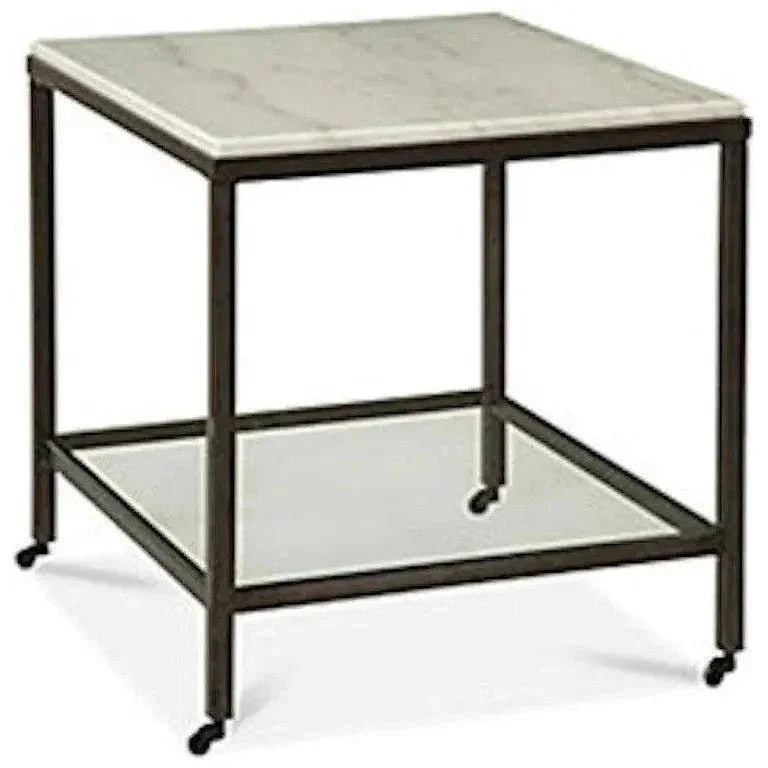 Whitman White Marble Topped End Table - LOOMLAN - Bassett Mirror - Side Tables