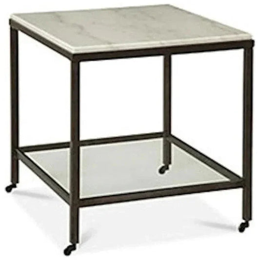Whitman White Marble Topped End Table - LOOMLAN - Bassett Mirror - Side Tables