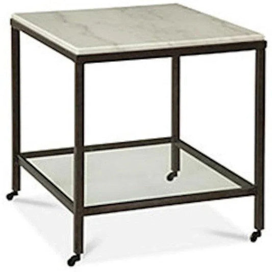 Bassett Mirror Whitman White Marble Topped End Table
