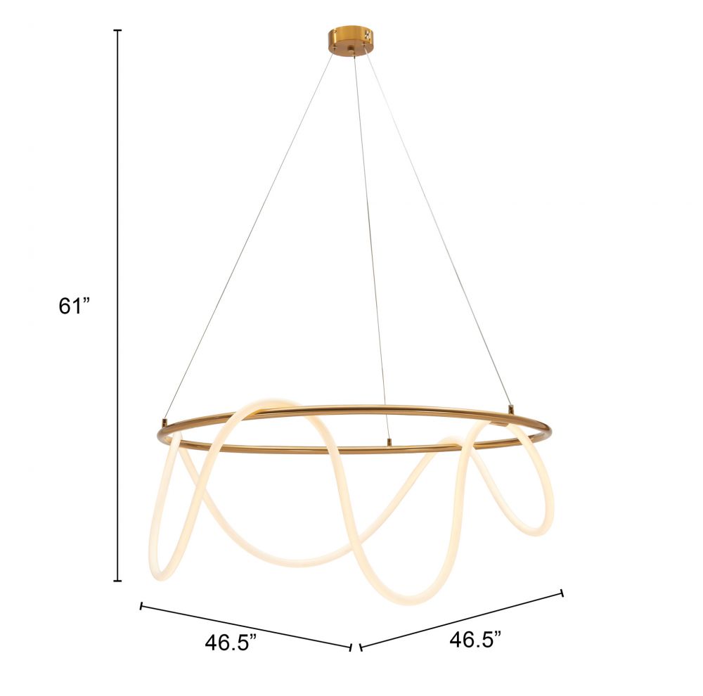 Zuo Modern Wiber Golden Steel Ceiling Lamp