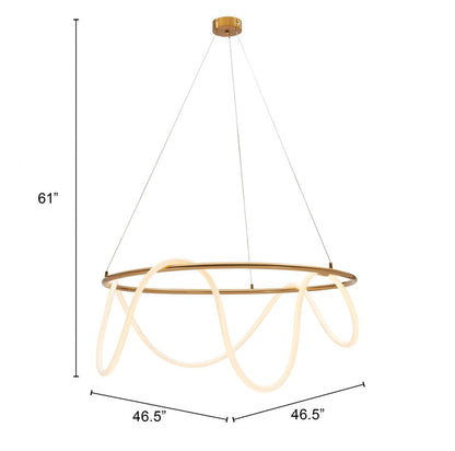 Zuo Modern Wiber Golden Steel Ceiling Lamp