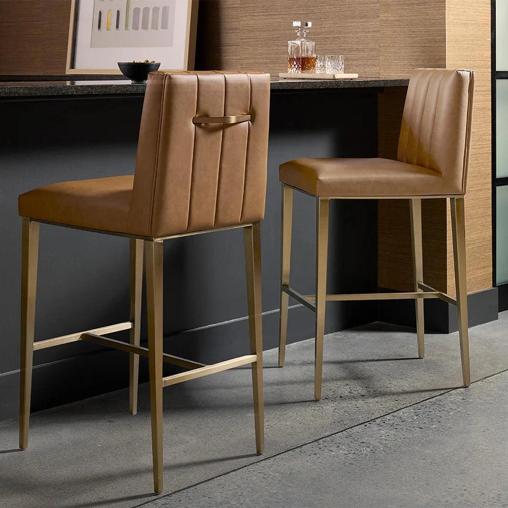 SUNPAN Wilbur Faux Leather Barstool
