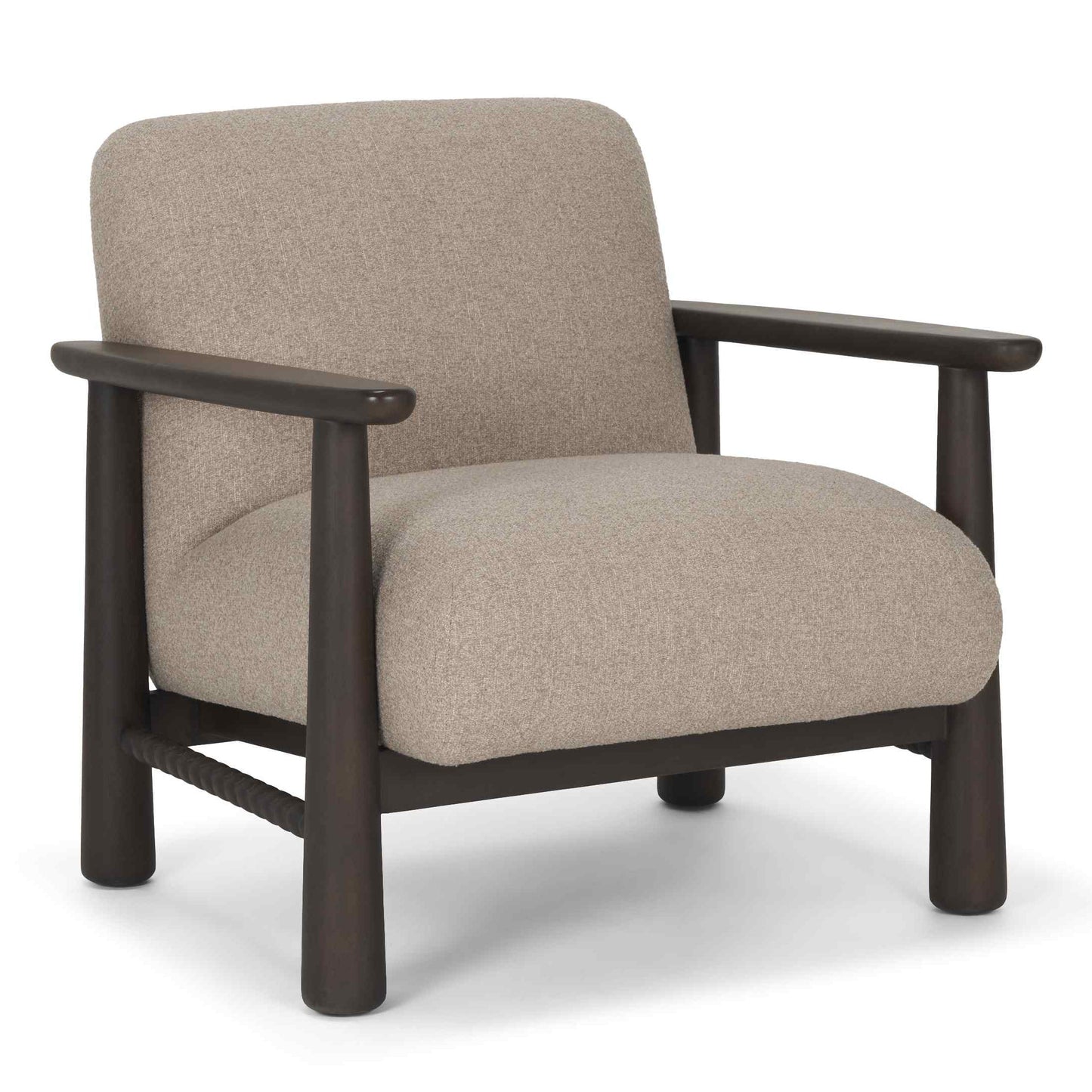 Willmar Mushroom Gray Fabric Lounge Chair
