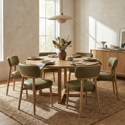 LH Home Willow Leather Armless Dining Chair (Set of 2)