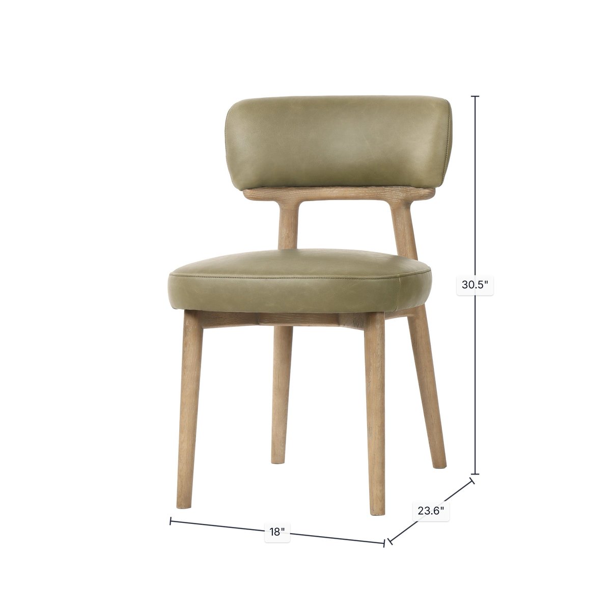 LH Home Willow Leather Armless Dining Chair (Set of 2)