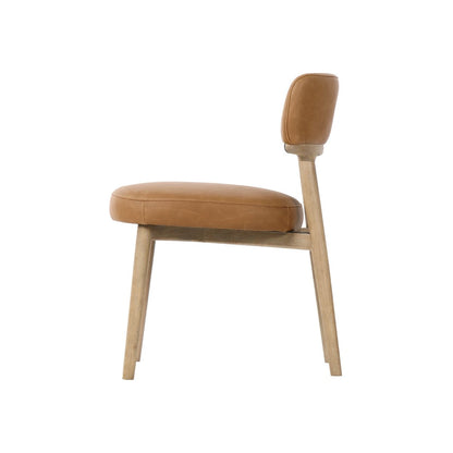 LH Home Willow Leather Armless Dining Chair (Set of 2)