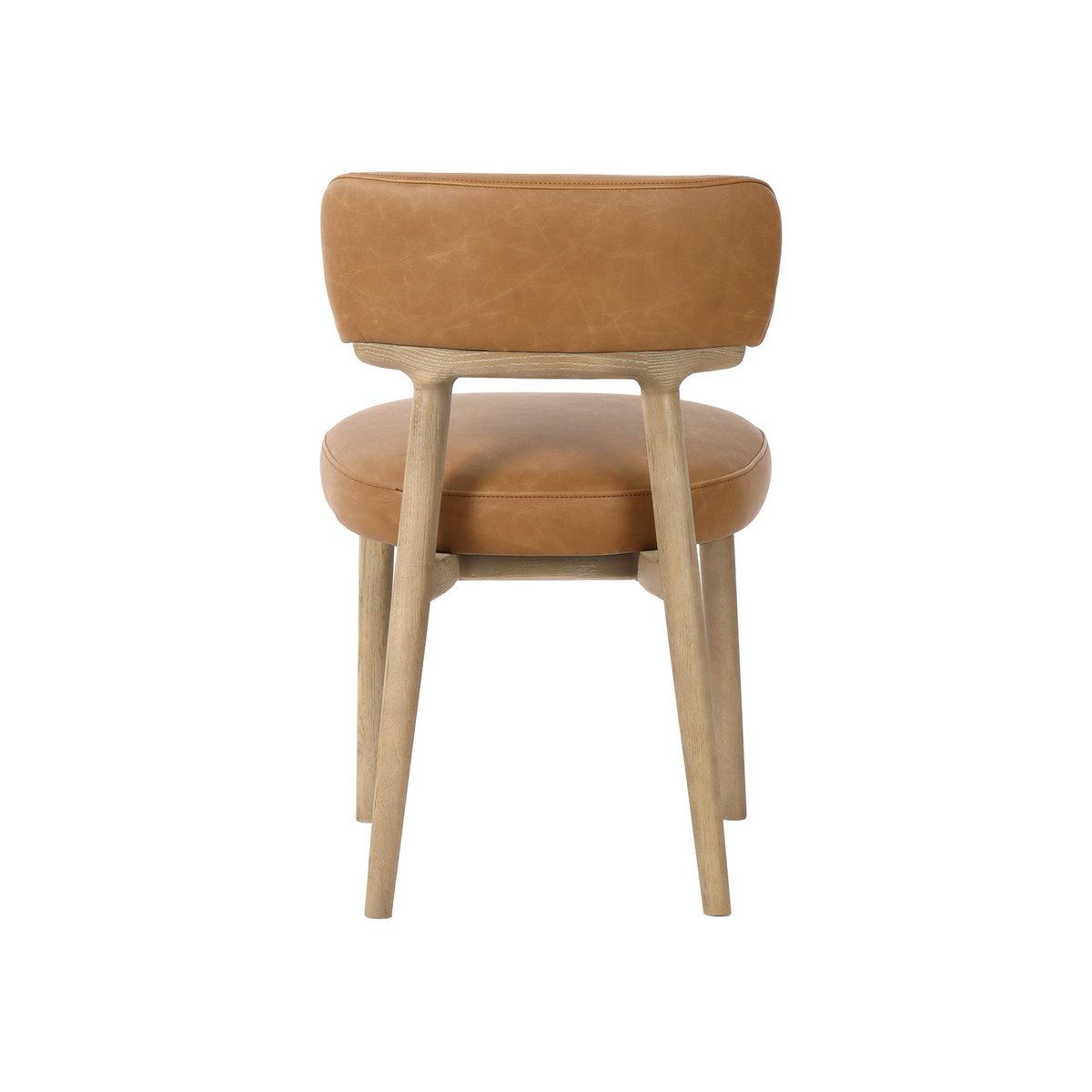 LH Home Willow Leather Armless Dining Chair (Set of 2)