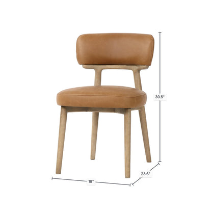 LH Home Willow Leather Armless Dining Chair (Set of 2)