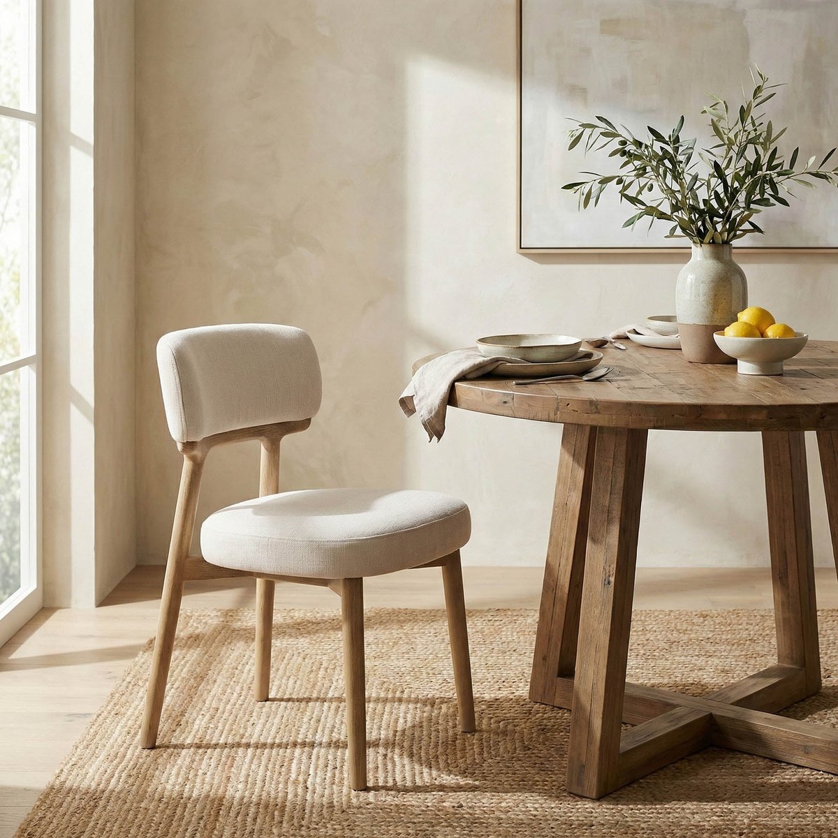 LH Home Willow Leather Armless Dining Chair (Set of 2)