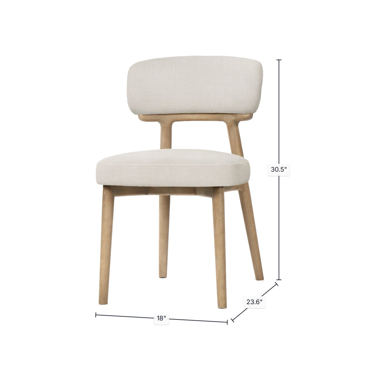 LH Home Willow Leather Armless Dining Chair (Set of 2)