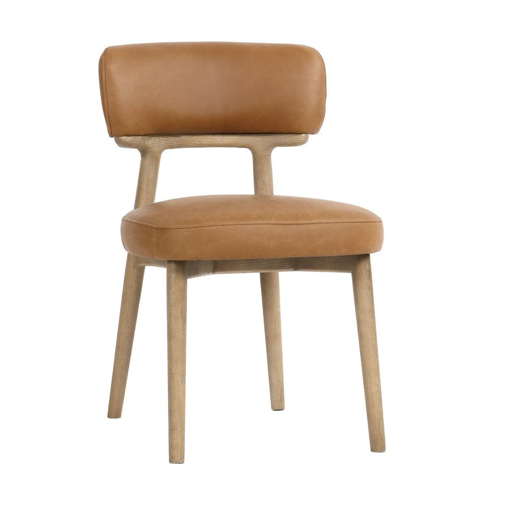 LH Home Willow Leather Armless Dining Chair (Set of 2)