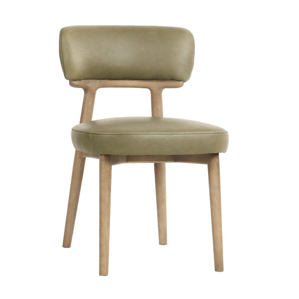 LH Home Willow Leather Armless Dining Chair (Set of 2)
