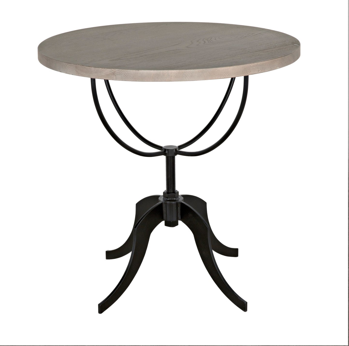 Wine Wood Round Side Table with Adjustable Base-Side Tables-Noir-Sideboards and Things