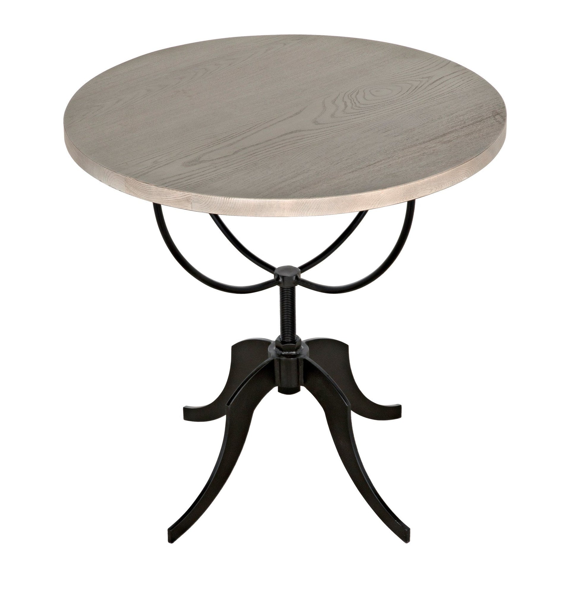 Wine Wood Round Side Table with Adjustable Base-Side Tables-Noir-Sideboards and Things