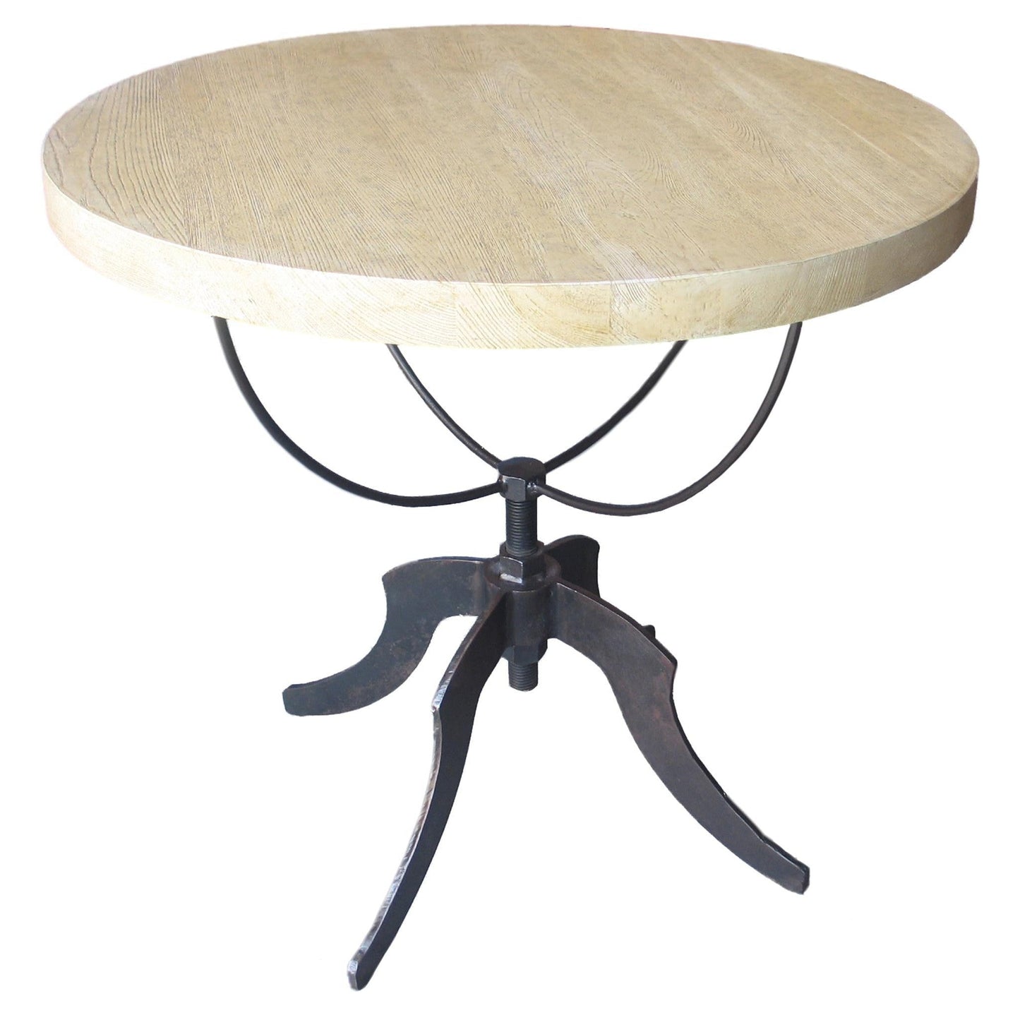 Wine Wood Round Side Table with Adjustable Base-Side Tables-Noir-Sideboards and Things