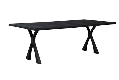 Wishbone Wooden Black Rectangular Dining Table