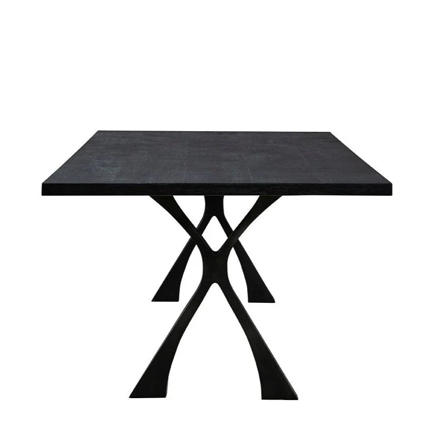 Wishbone Wooden Black Rectangular Dining Table