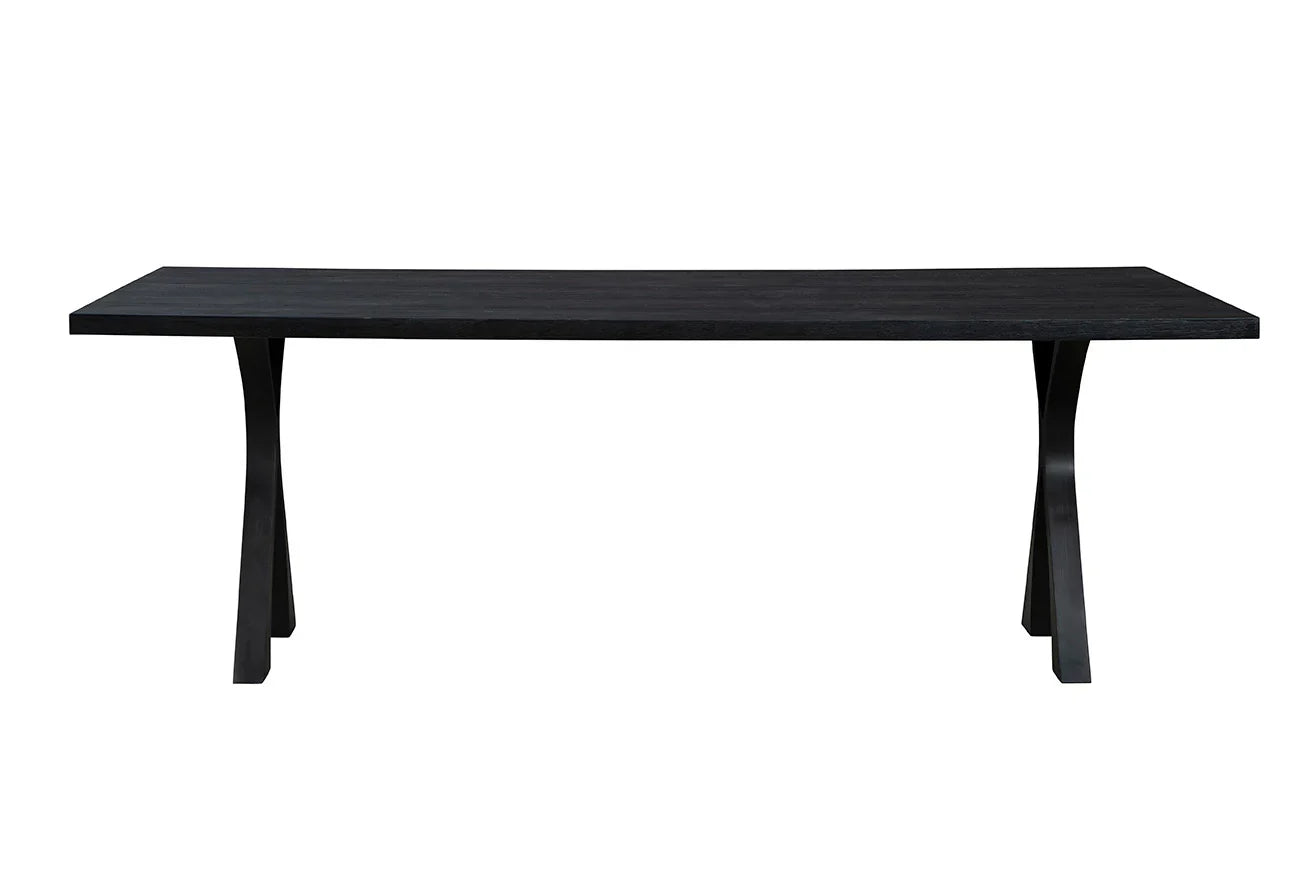 Wishbone Wooden Black Rectangular Dining Table