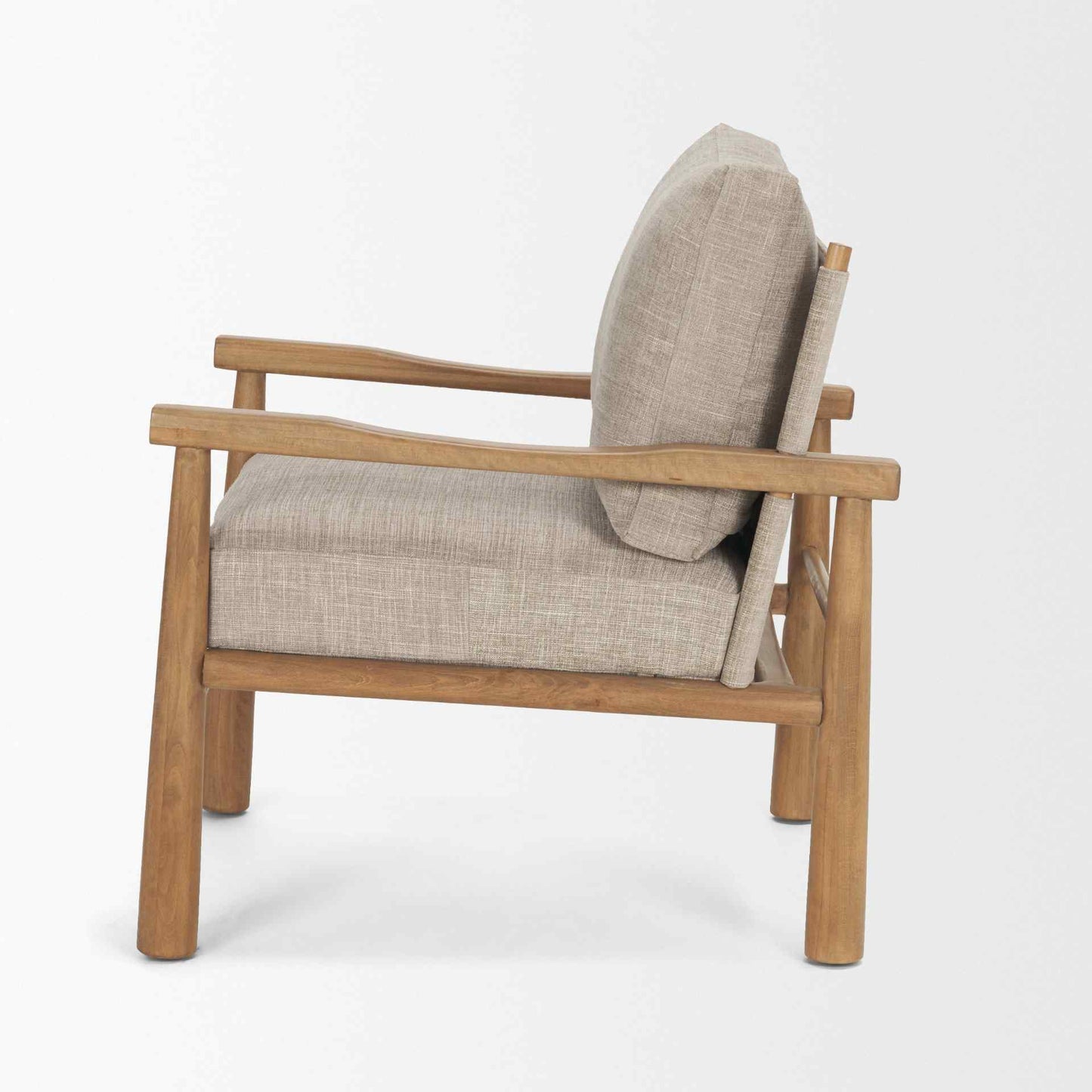 Witton Grey Fabric Backrest Lounge Chair