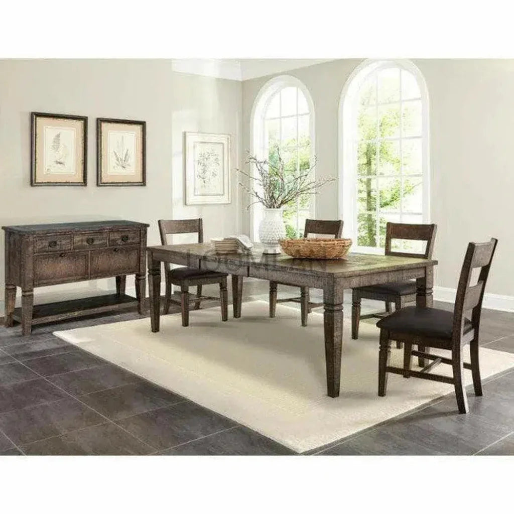 Wood Extendable Dining Table-Dining Tables-Sunny D-LOOMLAN